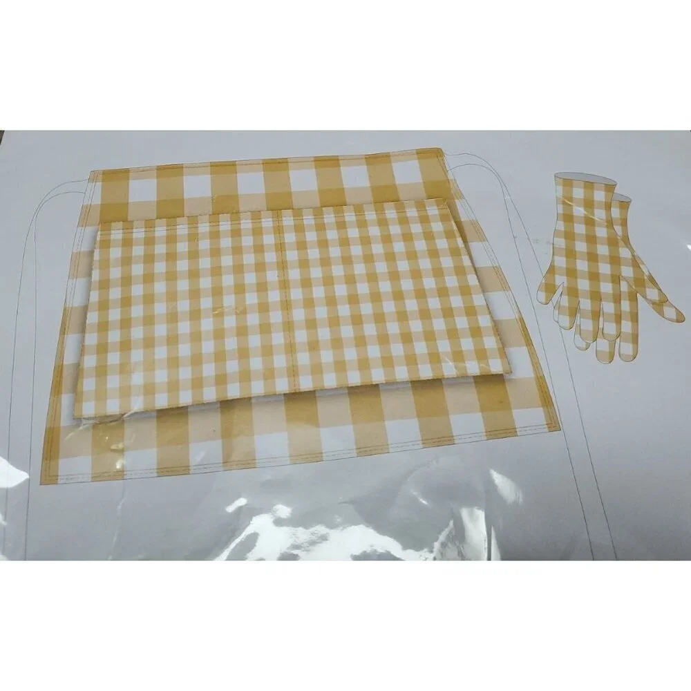 Garden Gift Set Yellow/Orange Gingham Adult Gardening Gloves & Apron